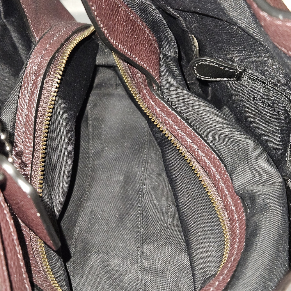 Coach Dalton 31 Gunmetal-Oxblood Leather Shoulder Bag - Picture 6 of 13